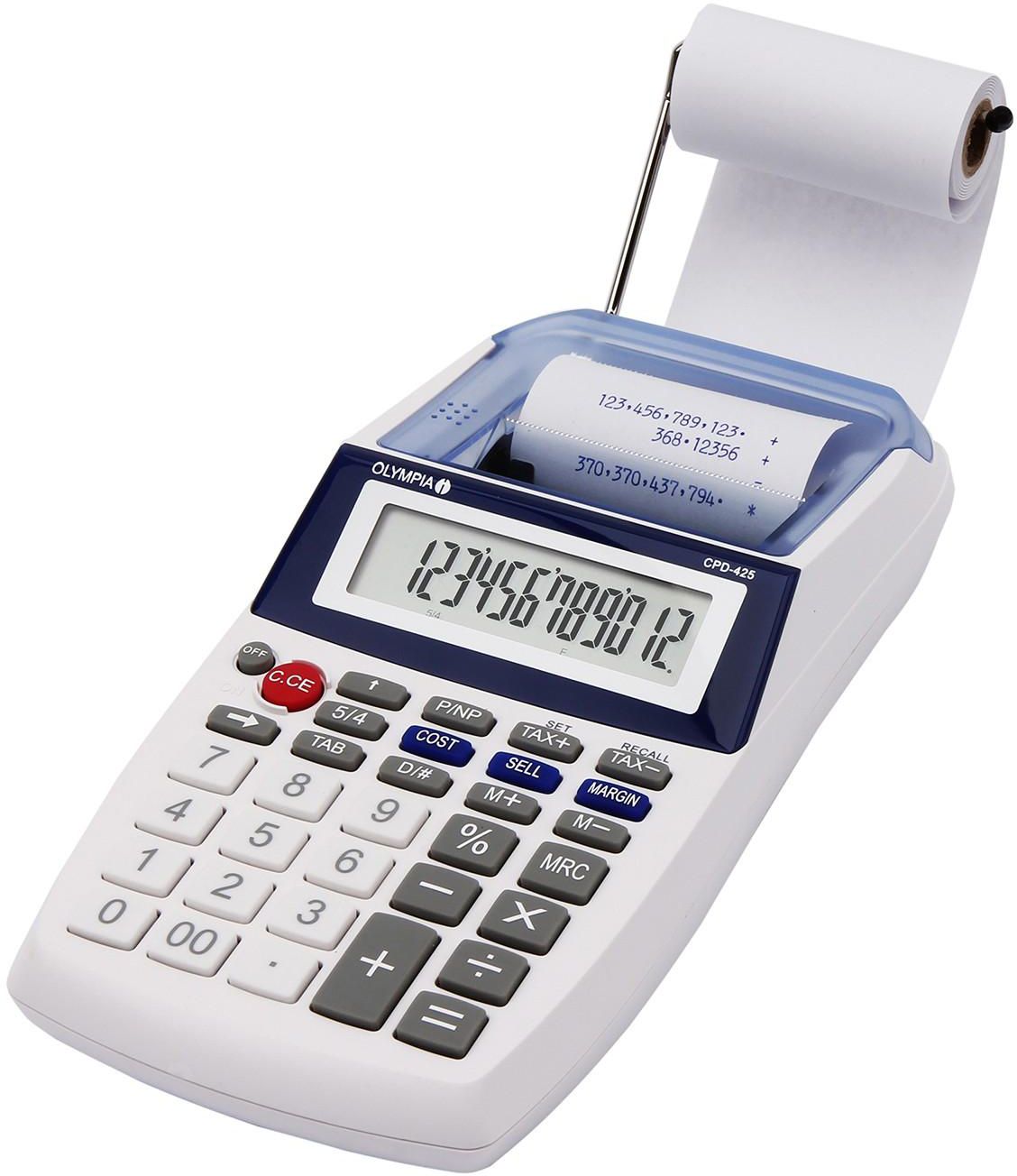 Olympia CPD - 425 Printing Calculator, 12 Digits, White