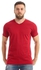 Kady Basic V-Neck Short Sleeves T-shirt - Dark Red