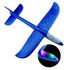 Generic-Flying Glider Planes With Flash LED Light 18.9&quot; Foam Flight Mode Throwing Air Plane Aerobatic Airplane Outdoor Sport Game Toys Gift for Kids 3 4 5 6 7 Year Old Boy Blue