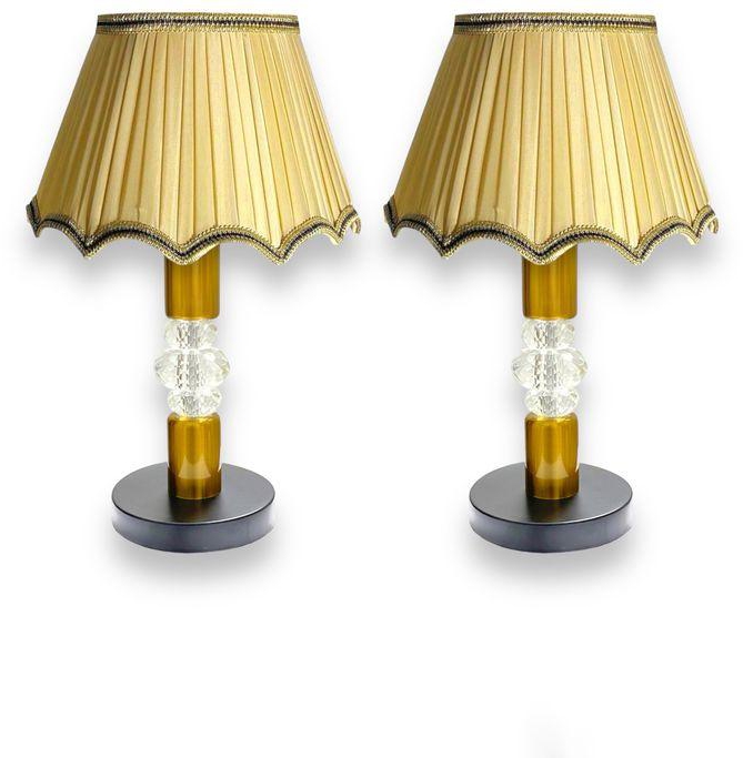 Set Of 2 Modern Metal Lampshades, Shabby Beige Color, Length 50 Cm