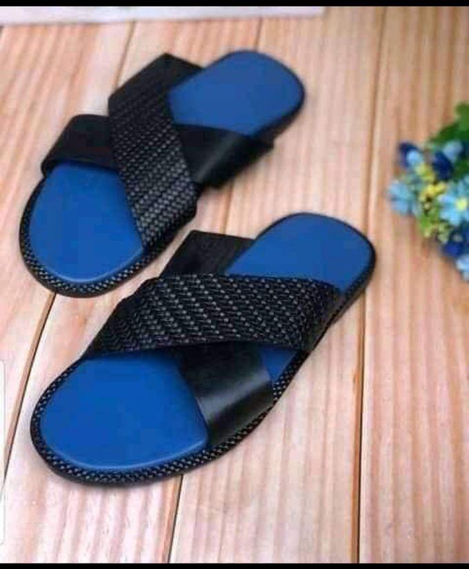 Men’s Cross Slippers Black/blue