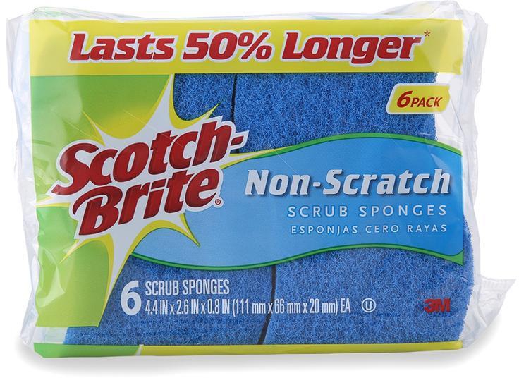 3M Scotch-Brite Non-Scratch Scrub Sponge (11 x 6.6 x 2 cm, 6 pcs)