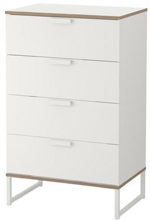 TRYSIL Chest of 4 drawers, white, light grey