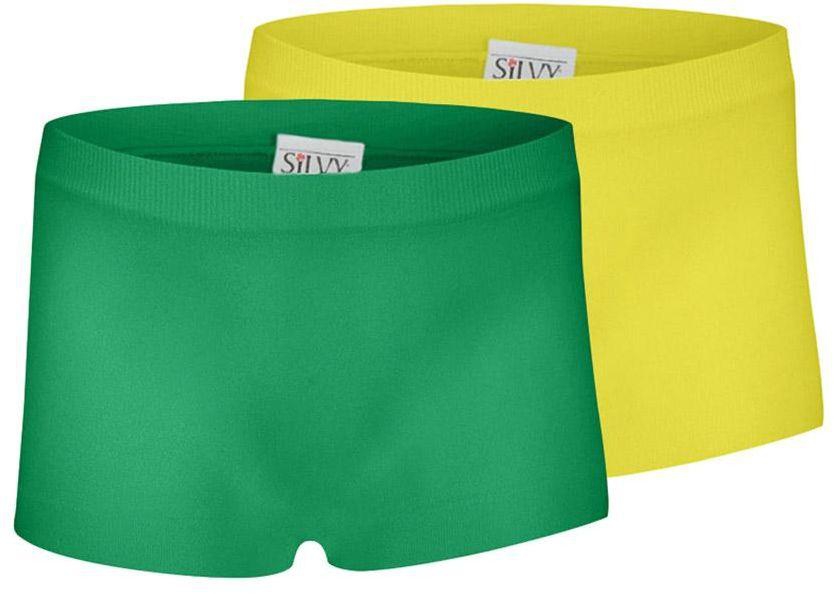 Silvy Set Of 2 Casual Shorts For Girls - Green Yellow, 4 - 6 Years