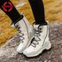 Women's Snow Boots Comfortable Color Block Lacing Design Thicken Damping Breathable Shoes
