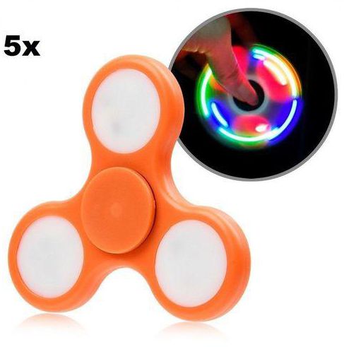 Universal Fidget Spinner With Led Light [5 Pack] Fitget Hand