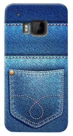 Thermoplastic Polyurethane Jeans Pattern Case Cover For HTC One M9 Blue