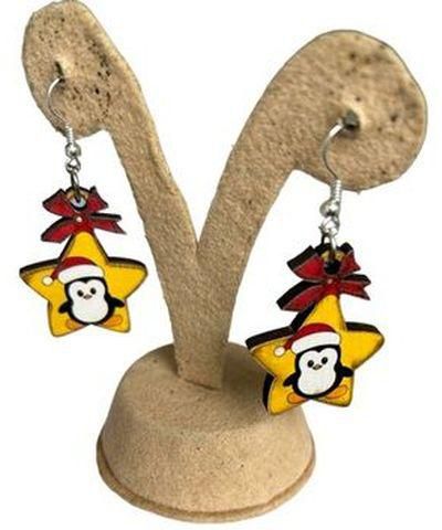 Christmas Earrings Smile Star Jewelry Holiday Happy Snowman Carrot Nose
