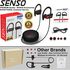 SENSO Bluetooth Headphones, Best Wireless Sports Earphones w/Mic IPX7 Waterproof HD Stereo Sweatproof Earbuds for Gym Running Workout 8 Hour Battery Noise Cancelling Headsets (Red)
