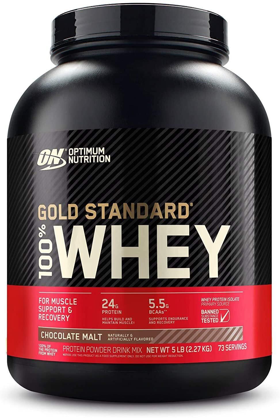 Optimum Nutrition Gold Standard 100% Whey Protein Isolate Powder, Chocolate Malt, 5 Pound