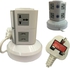 3-meter-wire Universal Vertical Extension Socket with 2 USB Ports 2 Layers gray