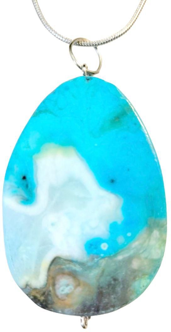 Sherif Gemstones سلسلة فاخرة بدلاية من حجر الفيروز الأمريكي الطبيعي الأصلي ( شغل يدوي ) طاقة - شاكرا - حماية - شباب - موضة