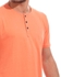 Izor Buttoned Cotton Plain T-Shirt - Orange