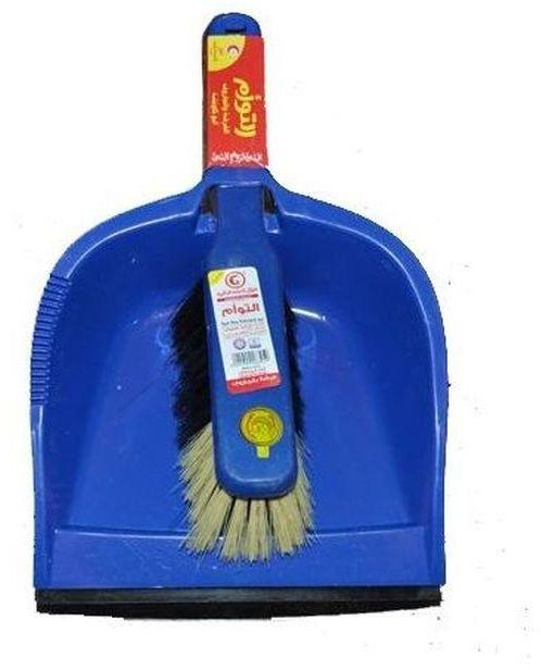 Helal & Golden Star 00 - 18345 Twins Dustpan With Rubber Lip And Brush - Blue