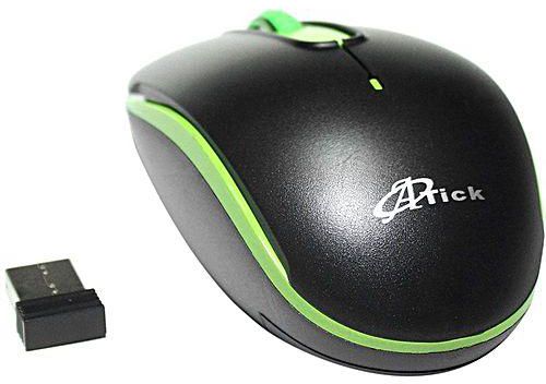 Atick V2C Wireless Mouse - Black & Green