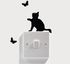 Cat and Butterfly Switch Wall Decal Sticker 10 x 10 cm