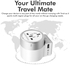 Promate - Universal Travel Adapter, All-In-One International Twist Design Power Adapter with 2.4A 12W Dual USB Charging Port and Worldwide AC Wall Outlet Adapter for UK, EU, AU, US, Smartphones, Laptops, Tablets, Twist White