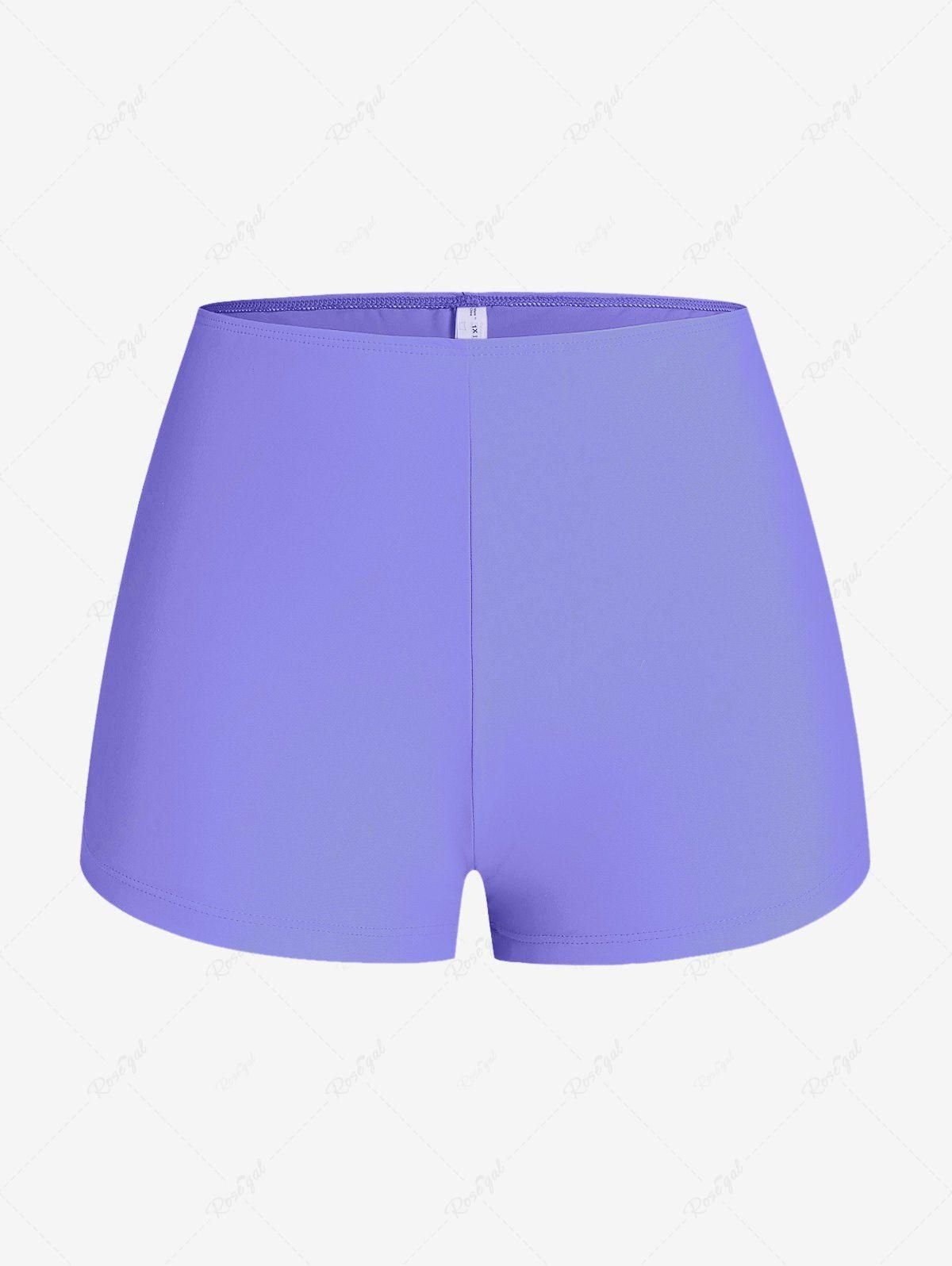 Plus Size Solid Basic Boyshorts Swimsuit - M | Us 10