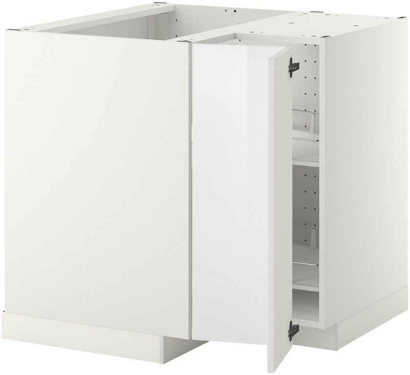 METOD Corner base cabinet with carousel - white/Ringhult white 88x88 cm