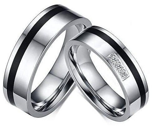 Venico 1PC (NOT 1 Pair) Top Quanlity Valentine's Day Gift Romantic Jewelry Stainless Steel 3A Diamond Couple Ring