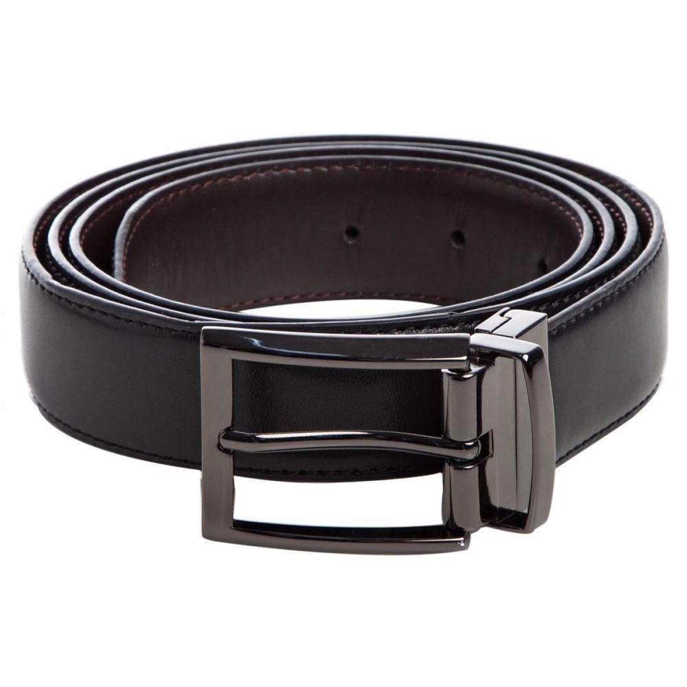 Paolo Giardini LHO-12 46" Reversible - Buckled Belts for Men - Leather, Black/Brown, Free Size