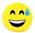 Cute Emoji Pillow Smiley Emoticon Yellow Round Cushion - Happy Sweat