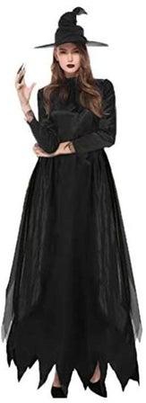 Women Magic Party Costume Cosplay Long Dress black