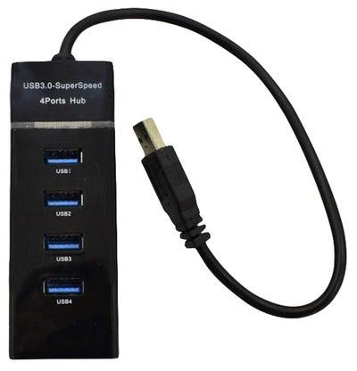 4-Port External USB Hub Black/Silver