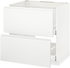 METOD / MAXIMERA Base cab f sink+2 fronts/2 drawers - white/Voxtorp matt white 80x60 cm