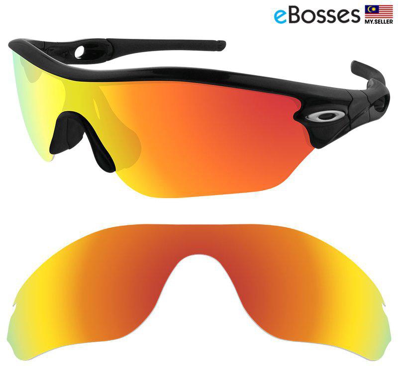 eBosses Polarized Lenses for Oakley Radar Edge Sunglasses (Fire Red)