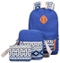Fashion 3pcs Zipper Type Backpack Print Pattern - Sapphire Blue