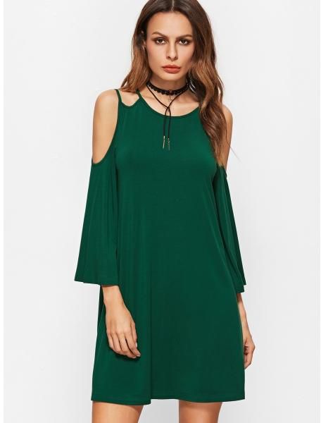 فستان أخضر سادة
