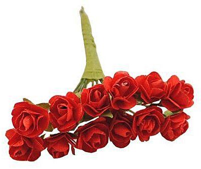 Universal Fang Fang 144 X Mini Petite Paper Rose Flower Artificial Bouquet Party Wedding Bridal Decor (Red)