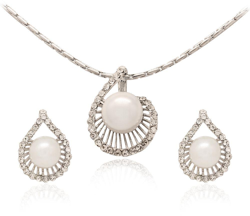 Mysmar White Gold Plated Pearl Jewelry Set [MM430]