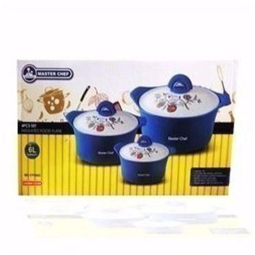 Master Chef Insulated Hot Preserving Food Flask Serving Dish- Set Of 3