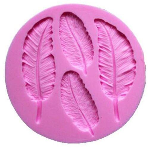 4 Kinds of Feather Pattern Silicone Candy Fondant Chocolate Accessory Mold for Cake Decoration Food Grade & BPA Free