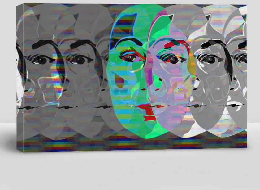 Human Face Glitch Female Head Error Screen Glitch Illustration
