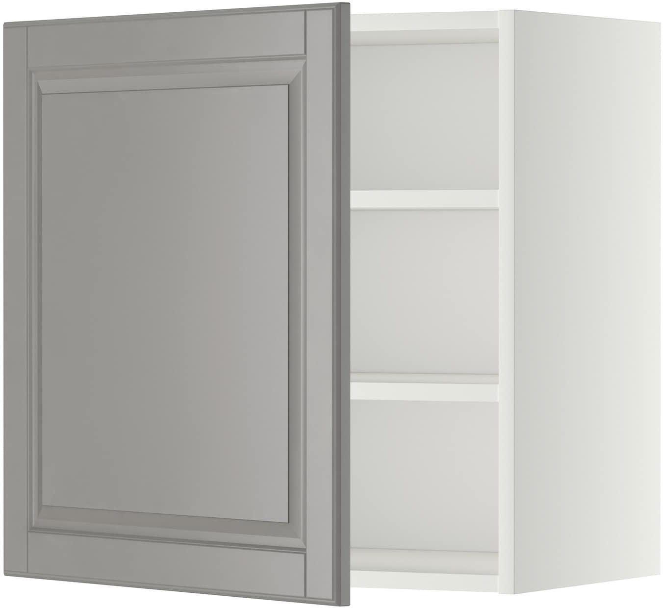METOD Wall cabinet with shelves - white/Bodbyn grey 60x60 cm