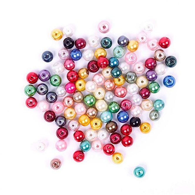 Generic 100 Pcs Colorful Round Spacer Loose Beads 6mm Jewelry-