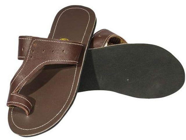 Fashion Men's Open Leather Slip-On Brown Sandals