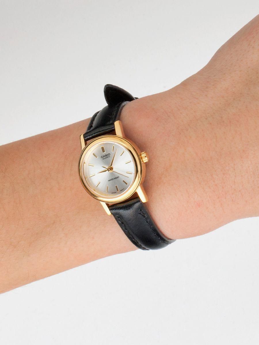ساعة يد نسائية من كاسيو ، انالوج بعقارب ، جلد ، اسود ، LTP-1095Q-7A