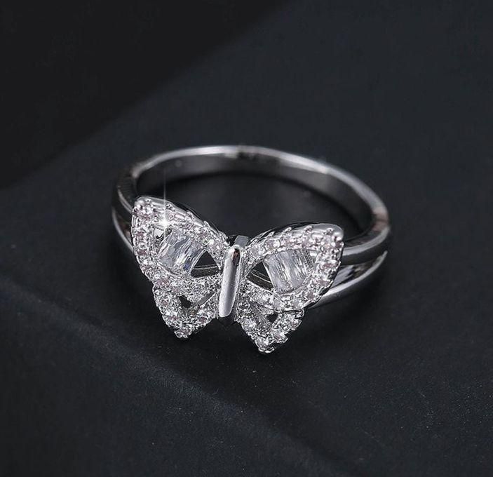 Ladies Butterfly Engagement/ Fashion Jewelry Ring Silver