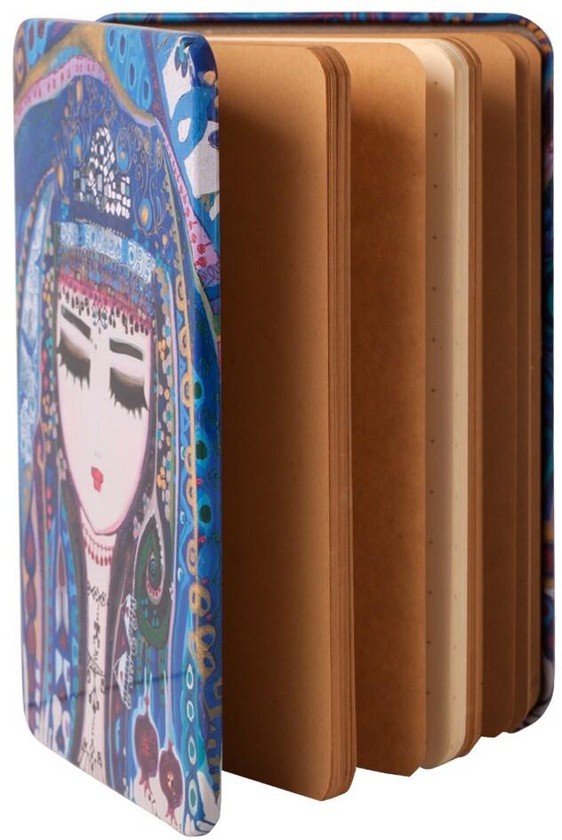 BiggDesign - Mavi Su Notepad, Metal Cover, 130 sheets, 10 x 15 cm