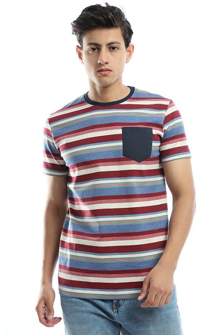 Pencil Stripes Round Neck T Shirt Multicolour