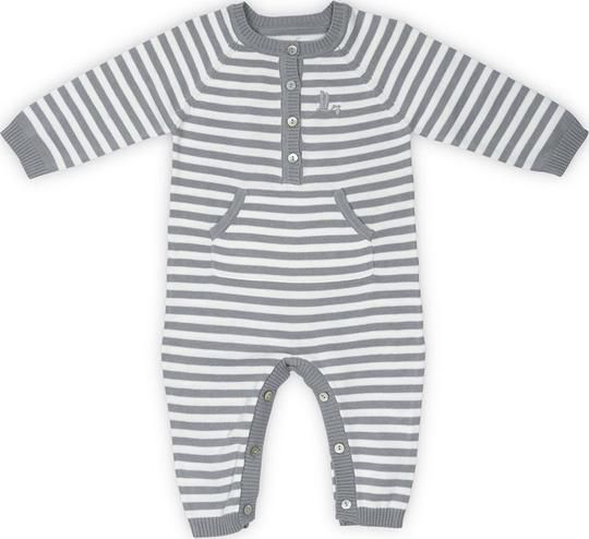 Grey & White Baby Stripes Onesie