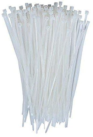 FIXALL Cable Ties - Pack of 100 Pieces (250mm Length, White)