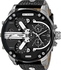 Diesel Black Leather Black dial Watch for Men DZ7313