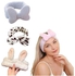 3 Pack Facial Spa Headband Face Wash Headband Set of colourful Animal Ear & Bow designs Cute Soft Hair Band Face Makeup Head Band Yoga Sports Shower Decor Elastic Band for Women girls (C Pack of 3)