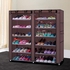 Double Column Free Standing Shoe Rack Organizer With Cover