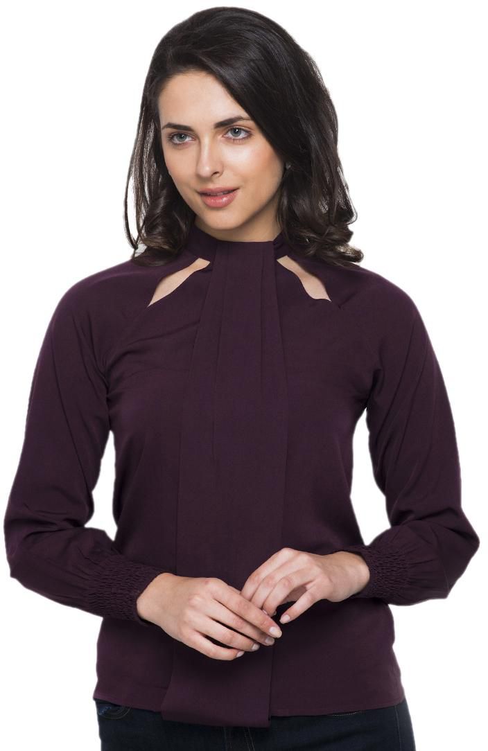 Stoee - Cut Out Detailed Top, Purple